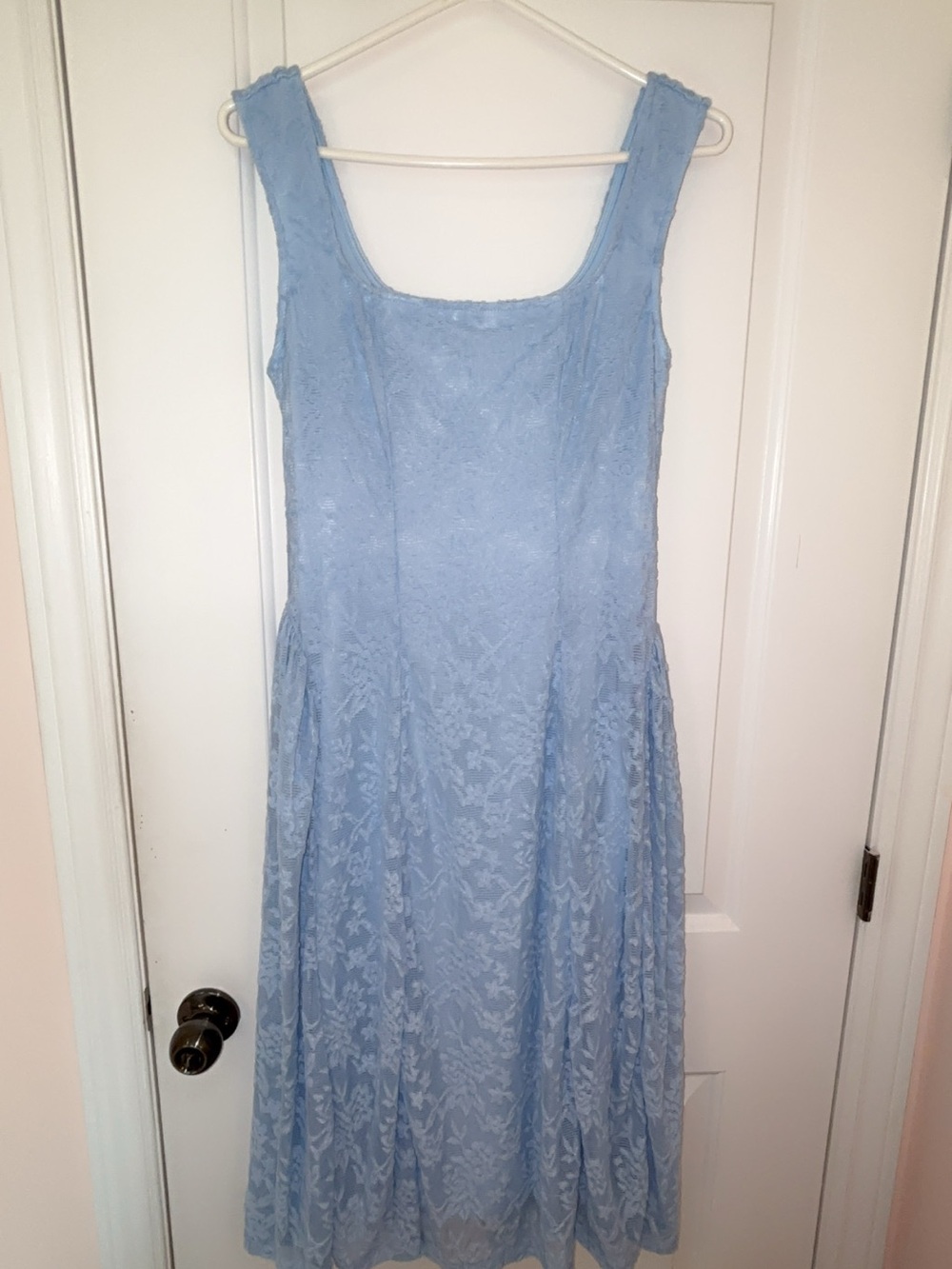 Light Blue Lace Midi Dress